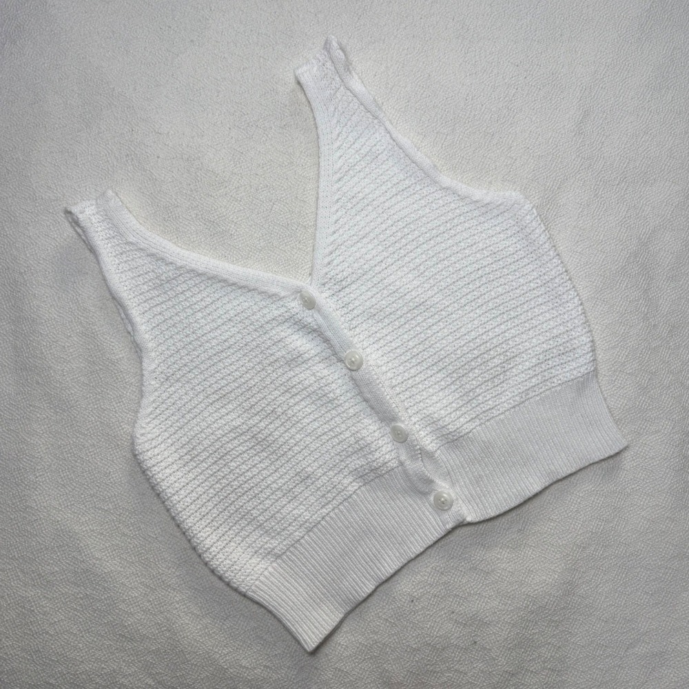 Sincerely Jules Womens White Cotton Knit Button Front High Waist Shorts XS